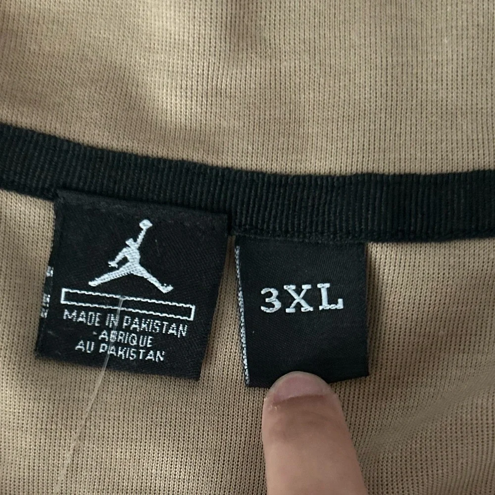 Jordan Short-Sleeve Track Jacket in Tan with Black Accents
